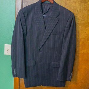 Ralph Lauren Black Striped Suit 40L